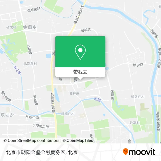 北京市朝阳金盏金融商务区地图