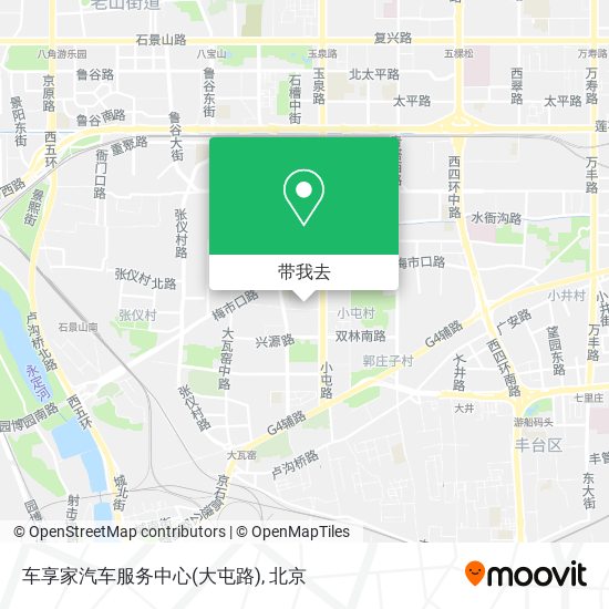 车享家汽车服务中心(大屯路)地图