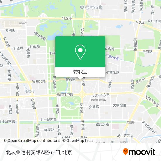 北辰亚运村宾馆A座-正门地图