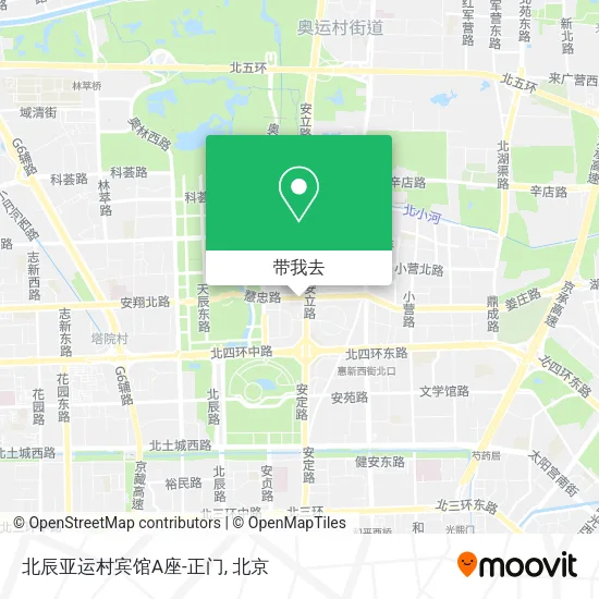 北辰亚运村宾馆A座-正门地图