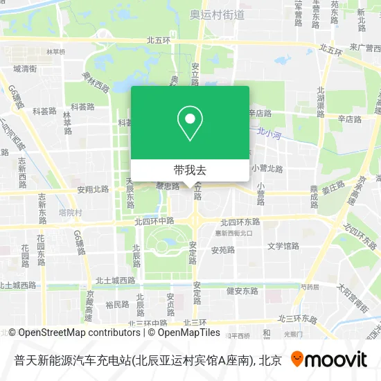 普天新能源汽车充电站(北辰亚运村宾馆A座南)地图