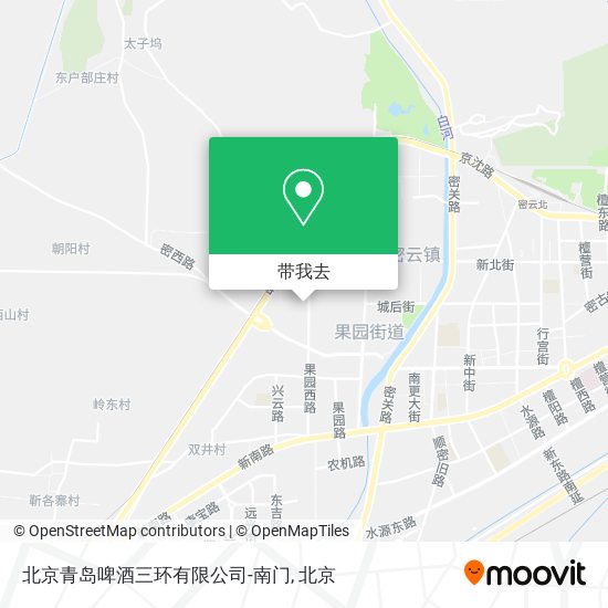 北京青岛啤酒三环有限公司-南门地图