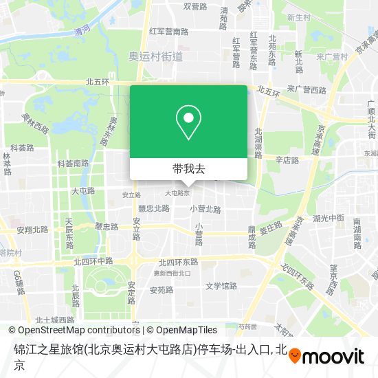锦江之星旅馆(北京奥运村大屯路店)停车场-出入口地图