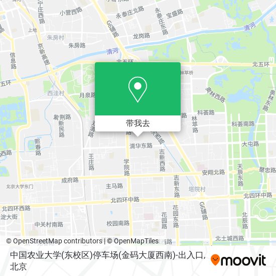 中国农业大学(东校区)停车场(金码大厦西南)-出入口地图