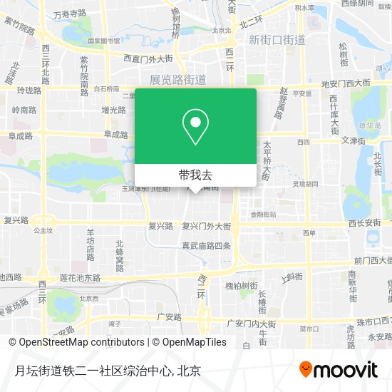 月坛街道铁二一社区综治中心地图