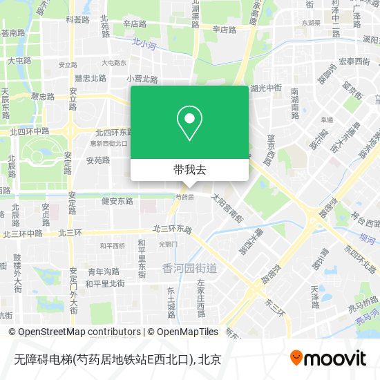 无障碍电梯(芍药居地铁站E西北口)地图