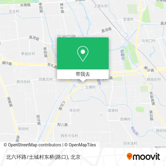北六环路/土城村东桥(路口)地图