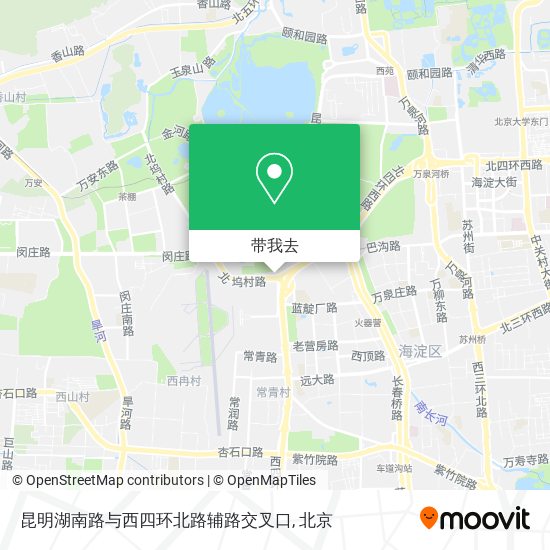 昆明湖南路与西四环北路辅路交叉口地图