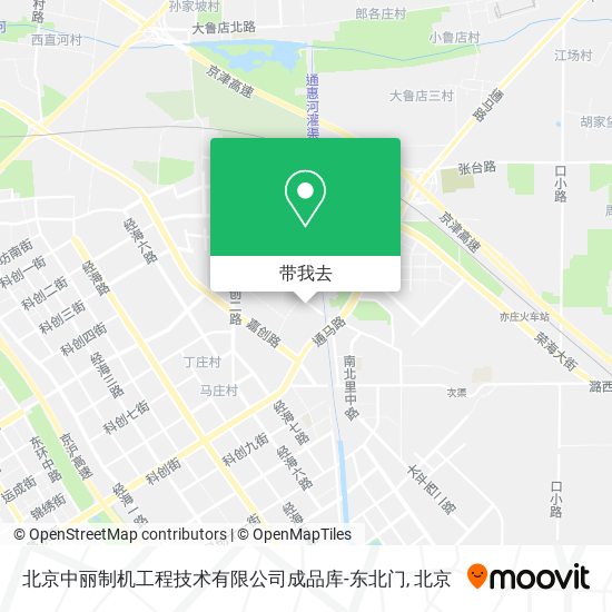 北京中丽制机工程技术有限公司成品库-东北门地图