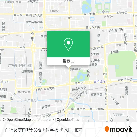 白纸坊东街1号院地上停车场-出入口地图
