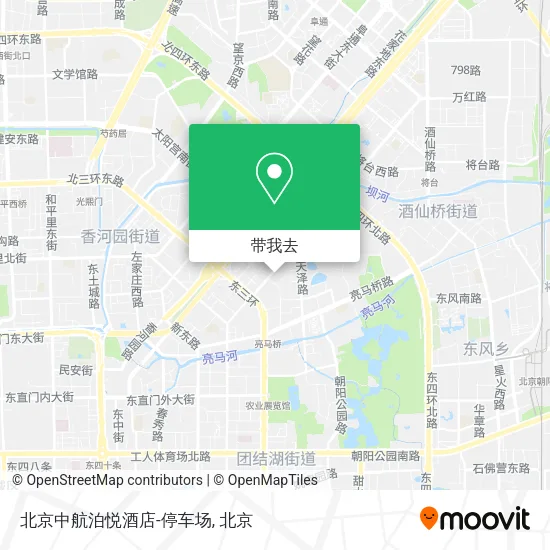 北京中航泊悦酒店-停车场地图