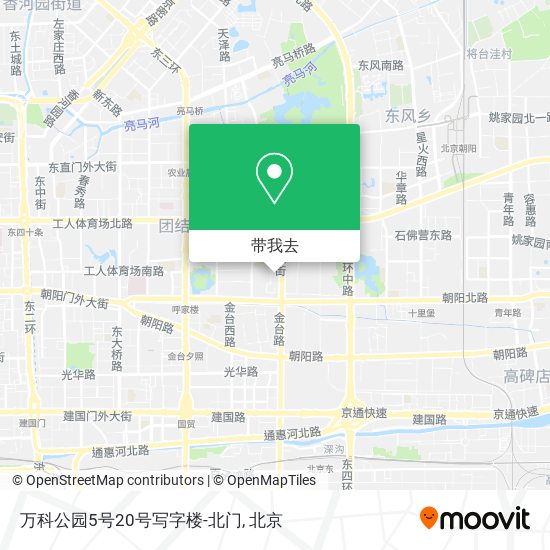 万科公园5号20号写字楼-北门地图