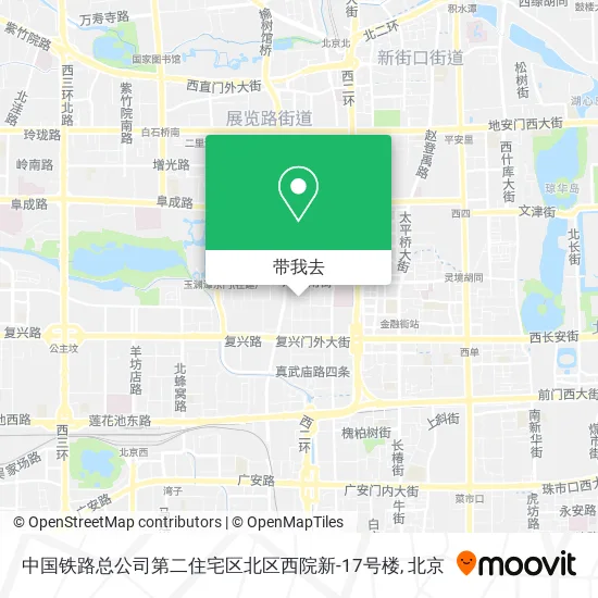 中国铁路总公司第二住宅区北区西院新-17号楼地图