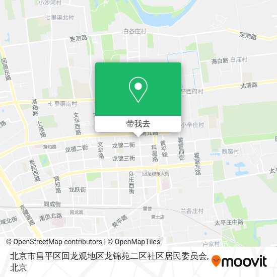 北京市昌平区回龙观地区龙锦苑二区社区居民委员会地图