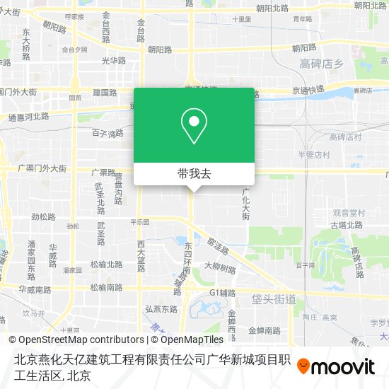 北京燕化天亿建筑工程有限责任公司广华新城项目职工生活区地图