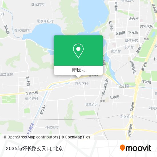 X035与怀长路交叉口地图
