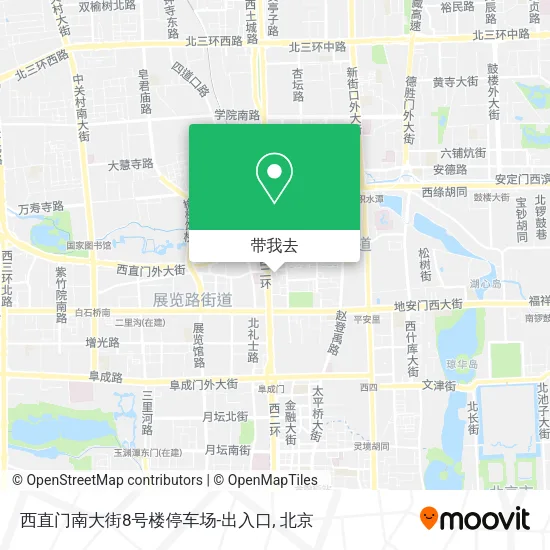 西直门南大街8号楼停车场-出入口地图
