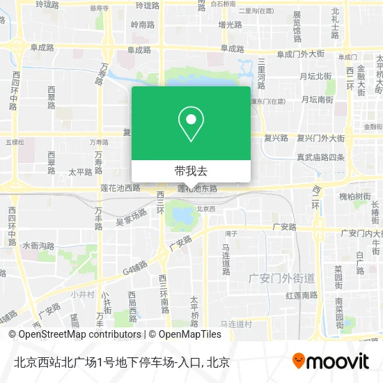北京西站北广场1号地下停车场-入口地图