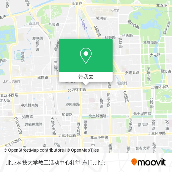 北京科技大学教工活动中心礼堂-东门地图