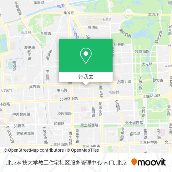 北京科技大学教工住宅社区服务管理中心-南门地图