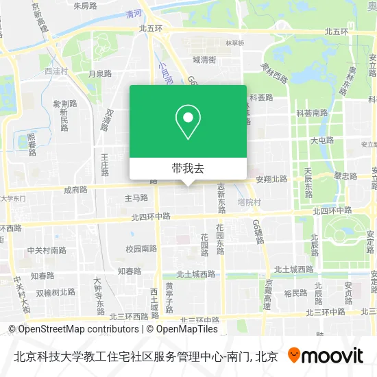 北京科技大学教工住宅社区服务管理中心-南门地图