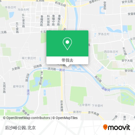 后沙峪公园地图