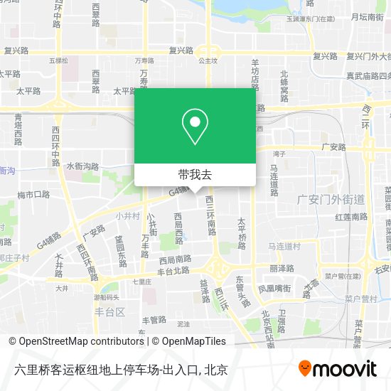 六里桥客运枢纽地上停车场-出入口地图