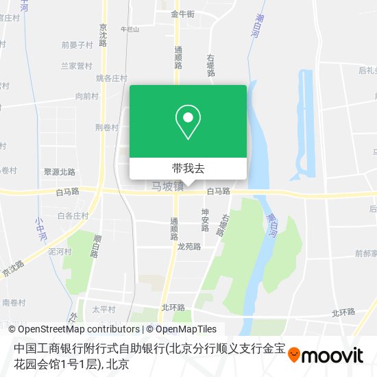 中国工商银行附行式自助银行(北京分行顺义支行金宝花园会馆1号1层)地图