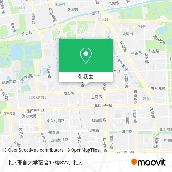 北京语言大学宿舍17楼822地图