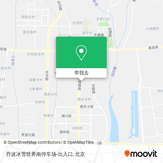 乔波冰雪世界南停车场-出入口地图
