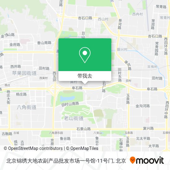 北京锦绣大地农副产品批发市场一号馆-11号门地图