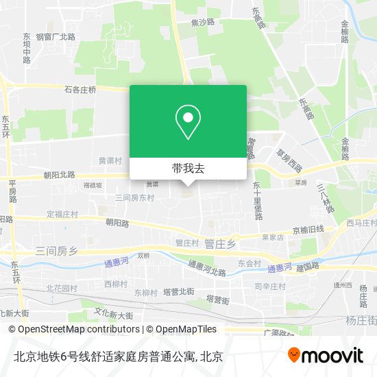 北京地铁6号线舒适家庭房普通公寓地图