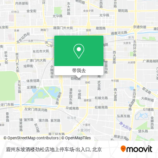 眉州东坡酒楼劲松店地上停车场-出入口地图