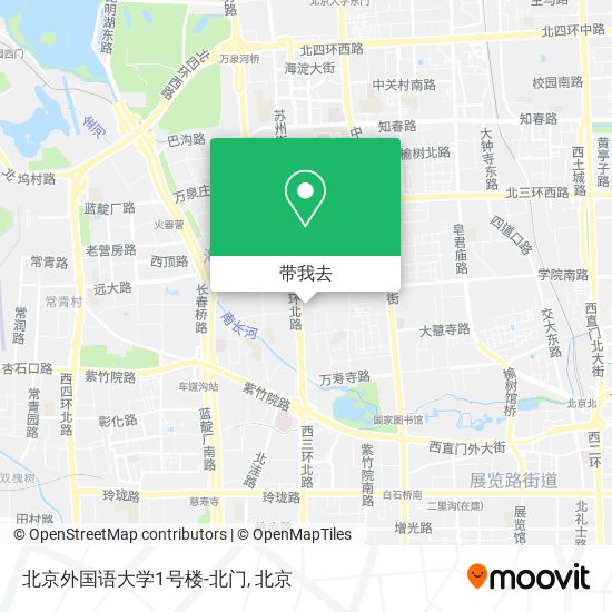 北京外国语大学1号楼-北门地图