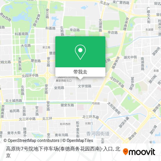 高原街7号院地下停车场(泰德商务花园西南)-入口地图