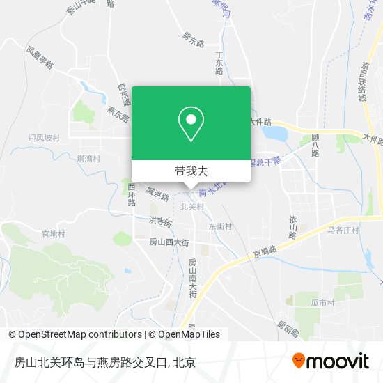 房山北关环岛与燕房路交叉口地图