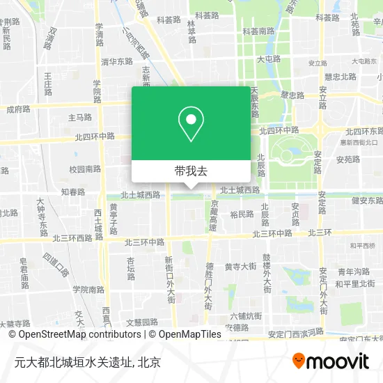 元大都北城垣水关遗址地图