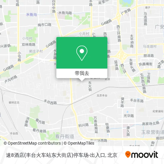 速8酒店(丰台火车站东大街店)停车场-出入口地图