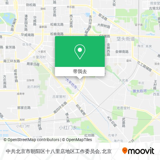 中共北京市朝阳区十八里店地区工作委员会地图