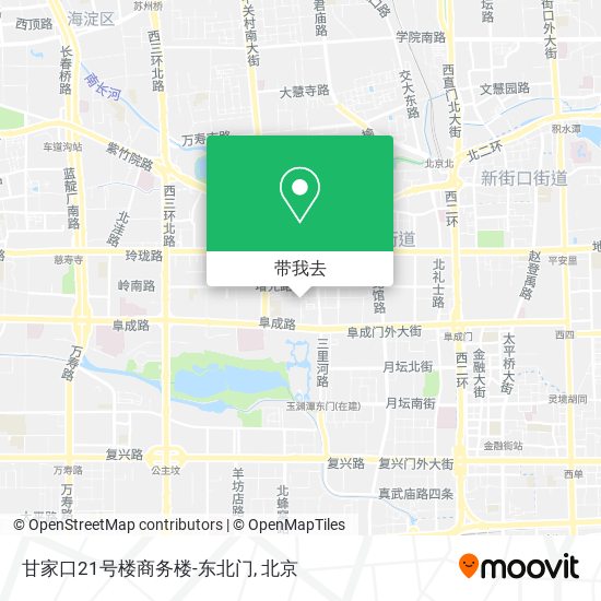 甘家口21号楼商务楼-东北门地图