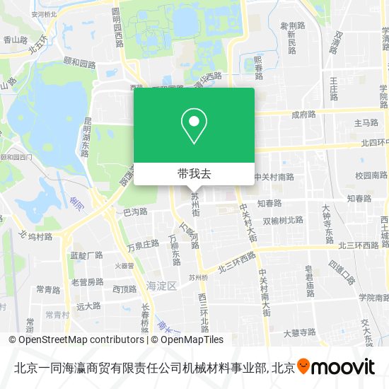 北京一同海瀛商贸有限责任公司机械材料事业部地图