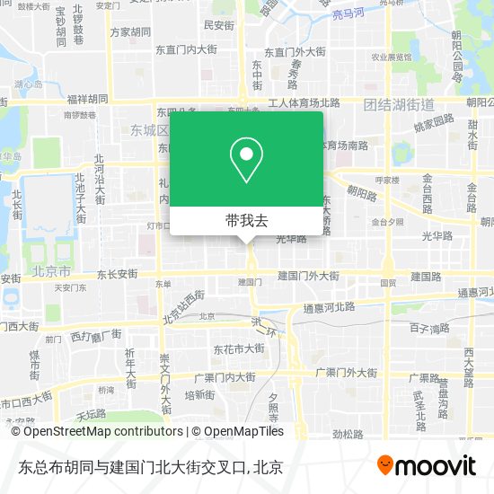 东总布胡同与建国门北大街交叉口地图