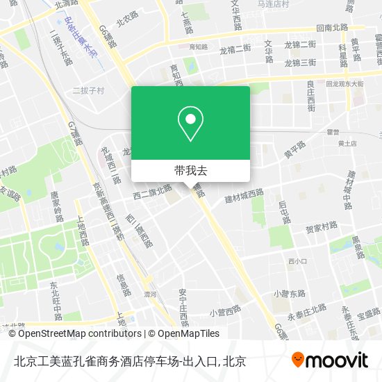 北京工美蓝孔雀商务酒店停车场-出入口地图