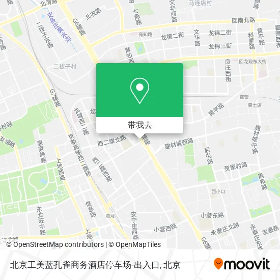 北京工美蓝孔雀商务酒店停车场-出入口地图