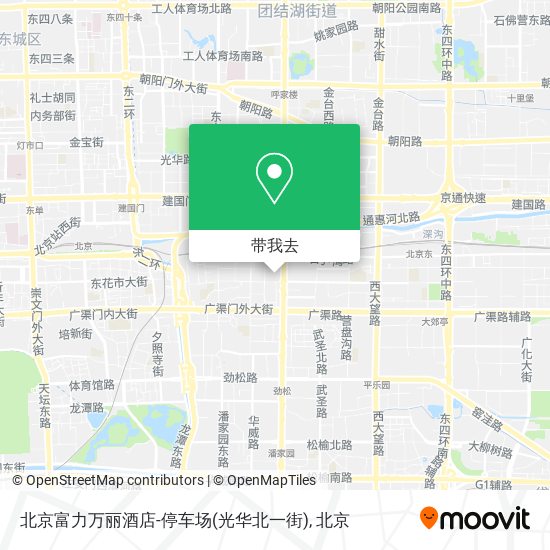 北京富力万丽酒店-停车场(光华北一街)地图