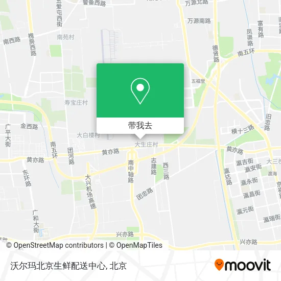 沃尔玛北京生鲜配送中心地图