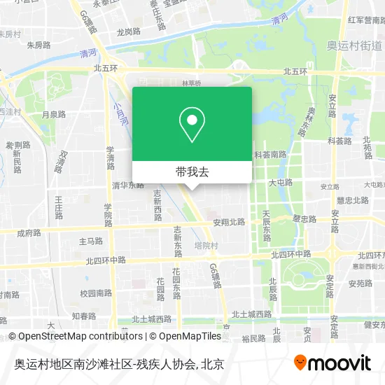 奥运村地区南沙滩社区-残疾人协会地图
