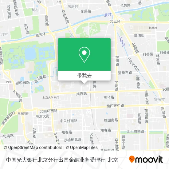 中国光大银行北京分行出国金融业务受理行地图