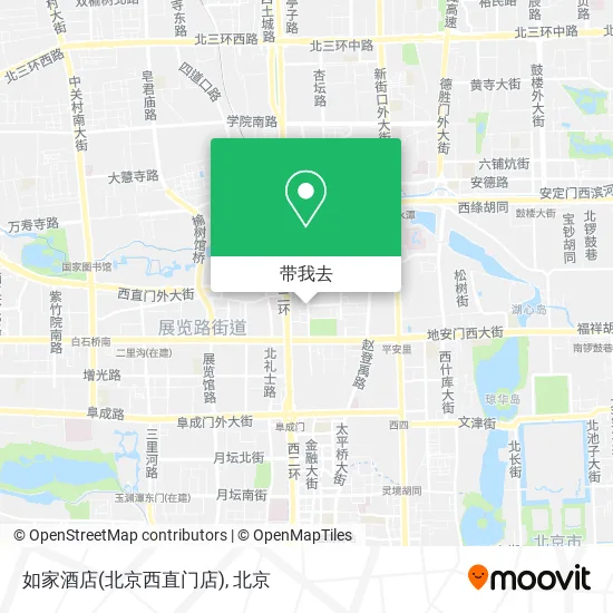 如家酒店(北京西直门店)地图