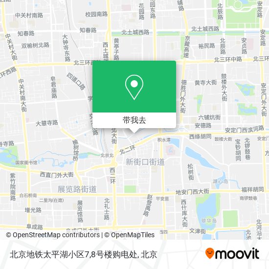 北京地铁太平湖小区7,8号楼购电处地图